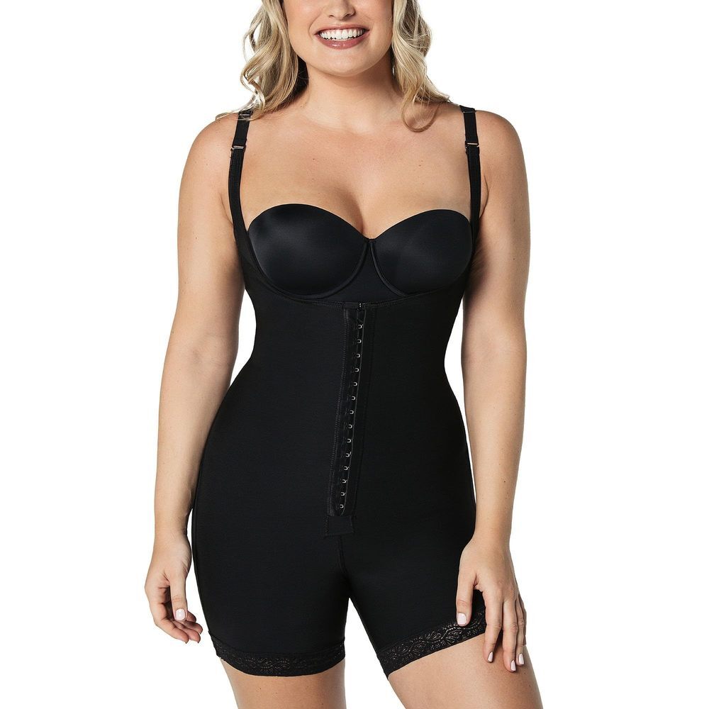Leonisa Front Hook Boyshort Bodysuit Tummy Control Shapewear for Women with Butt